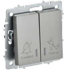 BRITE Выключ. 2-кл. с инд. отел. 10А ВС10-2-9-БрС сталь  BR-V20-2-10-K46  IEK