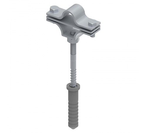 Держатель молниеприемного стержня Д-16 мм с дюбелем L-100, нерж. AISI 304, 195002  МД-002-Н304   Ostec