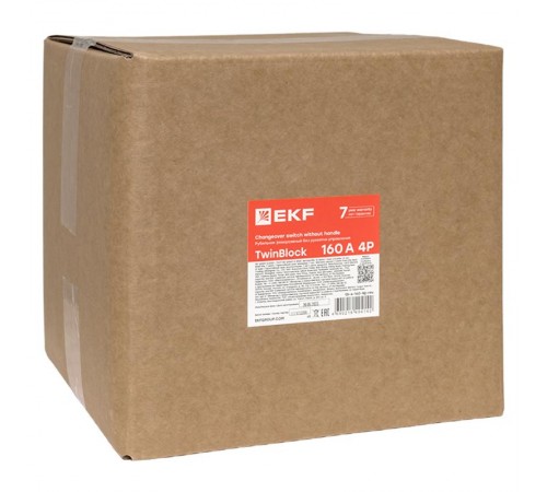 Рубильник 160A 4P реверсивный без рукоятки управления TwinBlock  tb-s-160-4p-rev  EKF