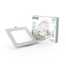 Светильник  Basic Downlight квадрат 12W 1000lm 4000K 170-260V IP20 145*26 белый LED 1/60  9031420212  Gauss