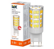 Лампа светодиодная CORN капсула 5Вт 230В 3000К керамика G9 IEK  LLE-CORN-5-230-30-G9  IEK