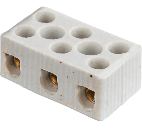 Клемма керамическая винтовая КВ 2,5 - 8 мм 3 пары контактов 35А до 350 °C КЗВ 61 711 NTB-HCR-3-35/WH  61711  Navigator