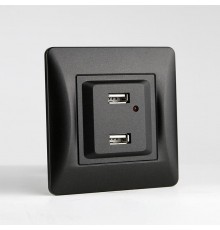 Розетка 2xUSB A, 125-250V (антрацит)  201026  SPL