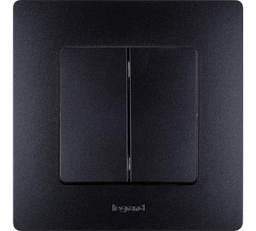 Etika Антрацит Выключатель 2-клавишный, автозажимные клеммы, 10 AX, 250 В  672602  Legrand