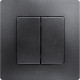 Etika Антрацит Выключатель 2-клавишный, автозажимные клеммы, 10 AX, 250 В  672602  Legrand