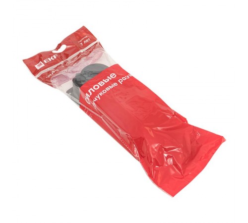 Розетка трехместная с защит. крышками каучуковая 230В 2P+PE 16A IP44 Basic  RPS-015-16-230-44  EKF