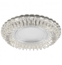 Светильник точечный встраиваемый под лампу, с LED подсветкой CD904 15LED*2835 SMD, MR16 50W G5.3, прозрачный (+синяя подсветка)  32542  FERON