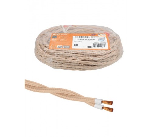 Ретро провод "Эко" 2х1,5 витой ГОСТ бежевый (10м)  SQ2801-0311  TDM
