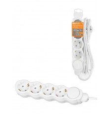 Удлинитель бытовой "Люкс" с выкл., 4 гнезда, 7 м, с/з, с з/ш, ПВС 3х1,5 мм2, 16 А, 250 В, 3700Вт  SQ1303-4073  TDM