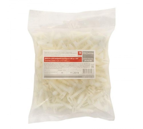 Дюбель для бандажа (6х35) белый (100шт.) EKF PROxima  plc-fti-6w  EKF