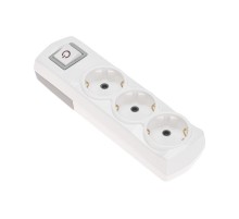 Колодка PREMIUM 3 гнезда, с/з, с выключателем, белый  13-4401  REXANT