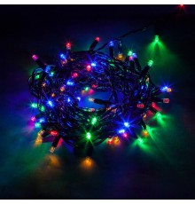 Гирлянда-нить CL44  200 диодов  мульти, с эффектом стробов, 20 м +1.5м черный шнур, IP65  32978  FERON