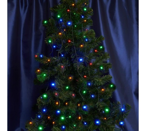Гирлянда елочная  750 диодов  мульти, CL93  15 веток (5м) + 6м зеленый шнур, IP44  32953  FERON
