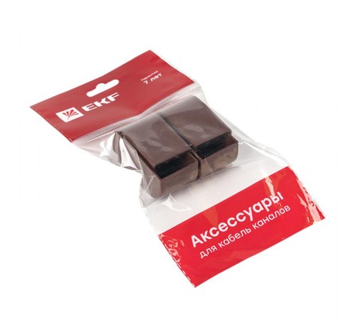 Заглушка (25х25) (4 шт) Plast EKF PROxima  под темное дерево    ecd-25-25x4   EKF 