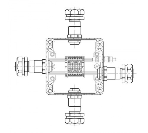 Взрывозащищенная клеммная коробка из полиэстераTBE-P-03-(6xCBC.2)-1xKAEPM2MHK-20(A)-1xKAEPM2MHK-20(B)-1xKAEPM2MHK-20(C)-1xKAEPM2MHK-20(D)1Ex e IIC Т5 
