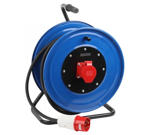 Удлинитель силовой IND380-RM-1e-5x4-30m-IP44 на 380В на катушке 1 розетка CEE 5P 30м КГ 5х4 32A IP44  Б0057307  ЭРА