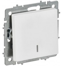 BRITE Выключатель 1-клавишный проходной с индикацией 10А ВС10-1-7-БрАБ арктический белый   BR-V12-1-10-K91  IEK