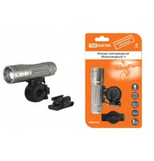 Фонарь велосипедный 1хLED 3хAAA Велосипедный 1, с креплениями, IP54 (CREE)  SQ0350-0027  TDM