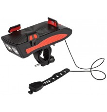 Фонарь велосипедный светодиодный VA-802 аккумуляторный powerbank сигнал держатель для телефона 5W  Б0058230  ЭРА