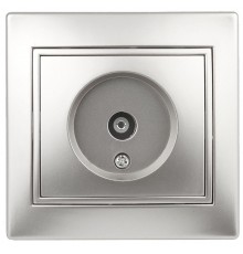 1-301-03 Intro Розетка TV одиночная, IP20, СУ, Plano, алюминий  Б0030078  Intro