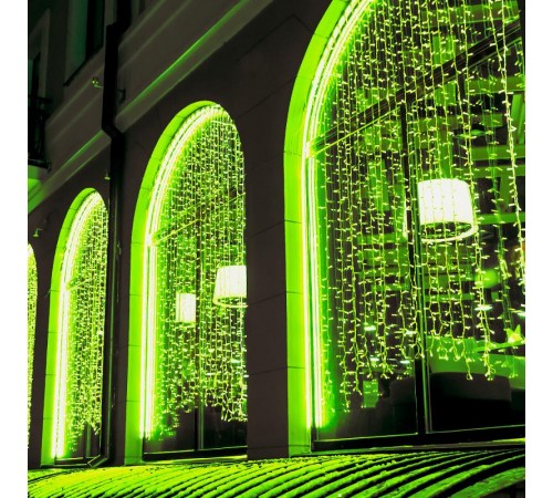 Светодиодная гирлянда ARD-CURTAIN-CLASSIC-2000x3000-CLEAR-760LED Green (230V, 60W)  024859  Arlight
