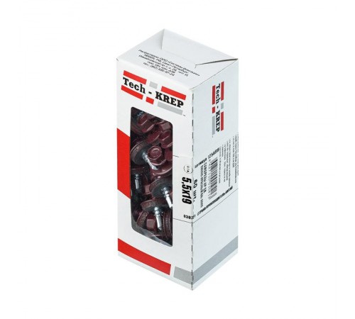 Саморез КР св. 5,5х19 RAL-3005 (винно-красный) (60 шт) - коробка ( 0,327 кг)  125699  Tech-KREP