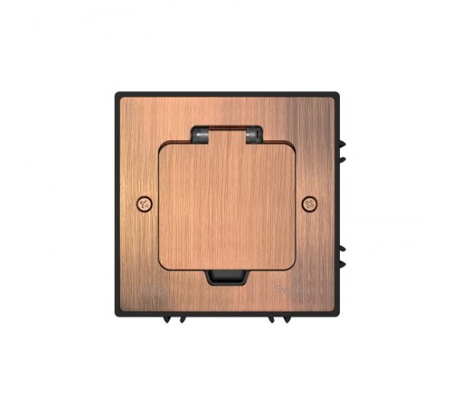 MultiDesk Лючок с розеткой 2К+З, 16А/250В, IP44 с монтажной коробкой для бетонных полов Медь, тип MDK21  MDK21202CC  SE