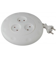 Удлинитель UR-3-3m-W   (белый) рулетка, без заземл, 2x0.75мм2, 3гн, 3м (10/600) Б0019038  ЭРА