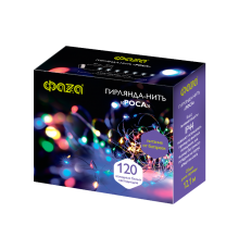 Гирлянда декоративная питание от ЭП  DC-G03-120M, 120 мульт. microLED, 12.1 м., 8 реж., 3xAA, IP44  .5047815  ФАZА