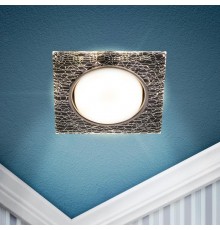 Cветильник встраиваемый со светодиодной подсветкой DK LD50 WH/BK GX53 белый черный  Б0057469  ЭРА