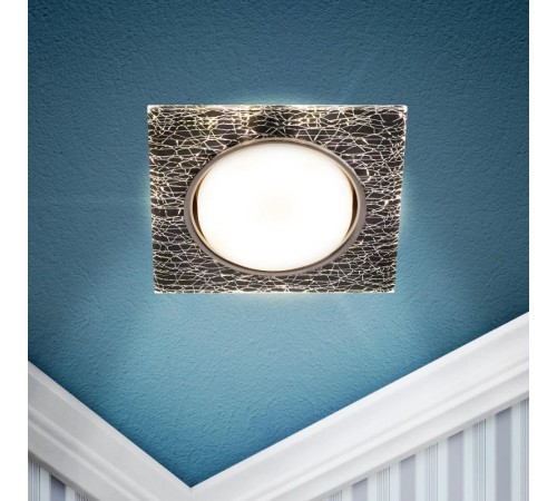 Cветильник встраиваемый со светодиодной подсветкой DK LD50 WH/BK GX53 белый черный  Б0057469  ЭРА