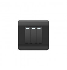 Переключатель 3-клавишный с подсветкой, 10А, черный(NEW3-E)  431514  CHINT