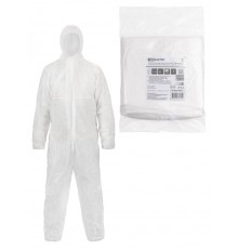 Комбинезон защитный одноразовый "Каспер Р40", на молнии, 40 г/м2, белый, разм. 52-54/182-188,  SQ1016-0322  TDM