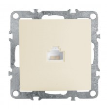 PST00-9107-02 Розетка компьютерная 1-местная RJ-45 (механизм), серия Эрна, слоновая кость  39325  STEKKER