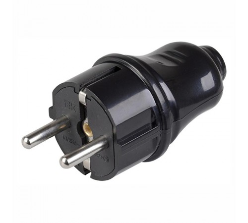 Вилка разборная прямая с з/к 16А черная ВПп10-02-Ст  EVP10-16-01-K02  IEK