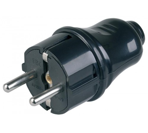 Вилка разборная прямая с з/к 16А черная ВПп10-02-Ст  EVP10-16-01-K02  IEK