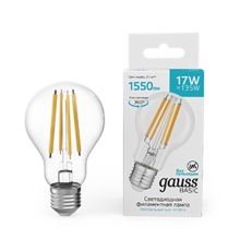 Лампа светодиодная   Basic Filament А60 17W 1550lm 4100К Е27 LED 1/10/40  10212272  Gauss