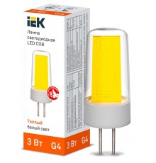 Лампа светодиодная COB капсула 3Вт 230В 3000К керамика G4   LLE-COB-3-230-30-G4  IEK
