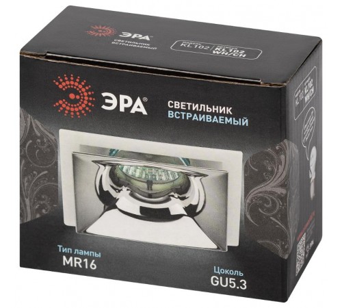 Cветильник встраиваемый декоративный KL102 WH/CH MR16 GU5.3 белый хром  Б0056354  ЭРА