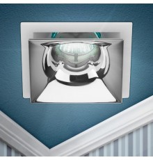 Cветильник встраиваемый декоративный KL102 WH/CH MR16 GU5.3 белый хром  Б0056354  ЭРА