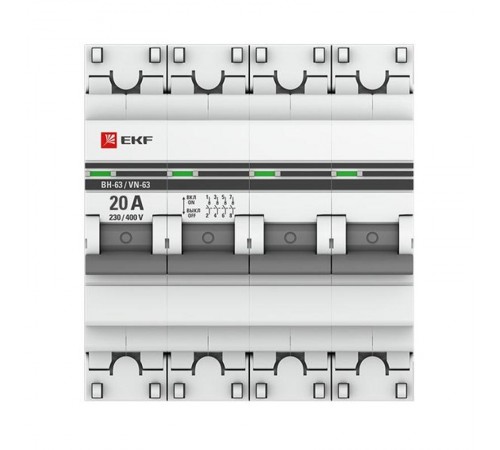 Выключатель нагрузки 4P 20А ВН-63 PROxima  SL63-4-20-pro  EKF