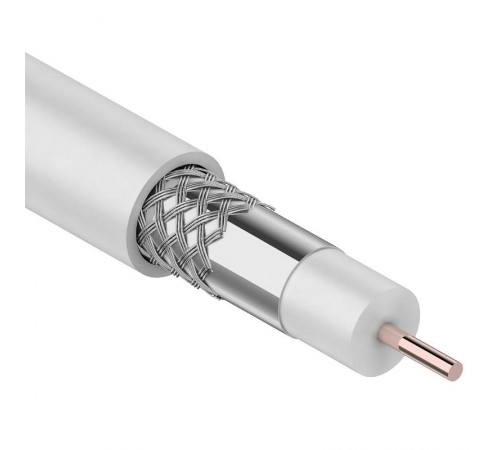 Кабель RG-6U, (64%), 75 Ом, 100м., белый  01-2201  REXANT