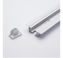 Шинопровод осветительный встраиваемый для трековых светильников, белый, 2м, в наборе токовод, заглушка, крепление, CAB1004  10353  Feron