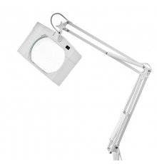 Лупа на струбцине , квадратная, 3D, с подсветкой, белая  31-0101  REXANT