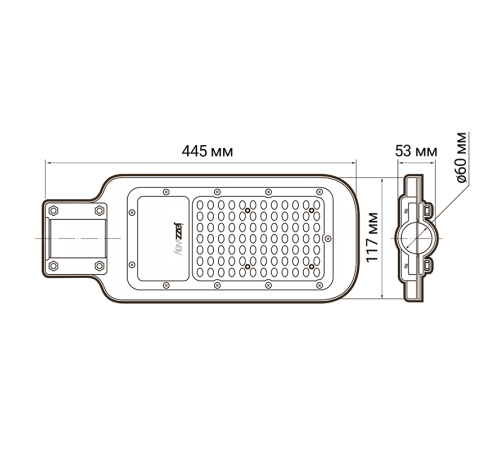 Светильник светодиодный уличный консольный PSL 07 80w 5000K IP65 (3г.гар)  .5041073  Jazzway