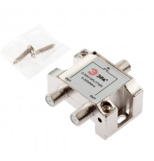 Делитель ТВ   D-F-SAT-02 2 ответвления под F разъём 5-2500 МГц  Б0048326  ЭРА