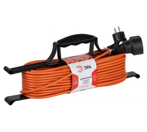 Удлинитель силовой UFx-1e-3x1-30m на рамке с заземлением 1 розетка 30м ПВС 3х1мм2  Б0048667  ЭРА