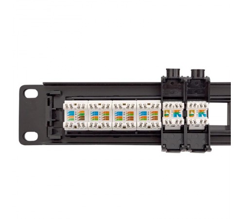 Патч-панель модульная TERACOM PRO 19'' 1U неэкранированная 24 порта с органайзером (пустая)  TRP-MODP-UTP-1U24  EKF