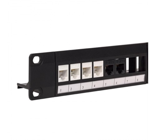 Патч-панель модульная TERACOM PRO 19'' 1U неэкранированная 24 порта с органайзером (пустая)  TRP-MODP-UTP-1U24  EKF