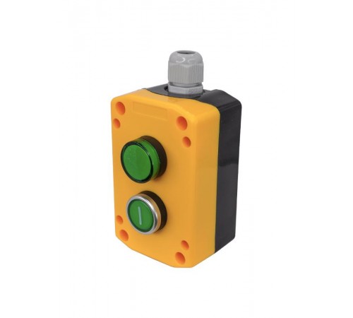 ПКУ22-21V1B-65У1, 1 зелёный цилиндр "I" (НО) , лампа зелёная 24В AC/DC, пост управления, IP65  (ЭТ)   ET014873   Электротехник